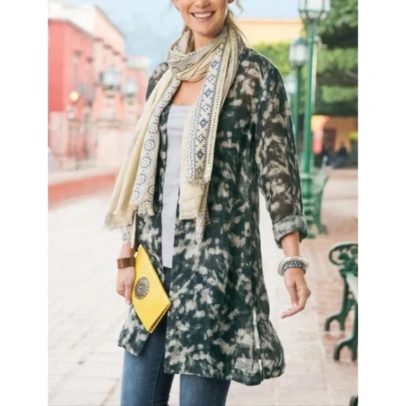 Soft Surroundings Sweaters - Soft Surroundings Milani Open Front Linen Cardigan - Size M